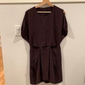 Dark maroon All-saints dress with pockets